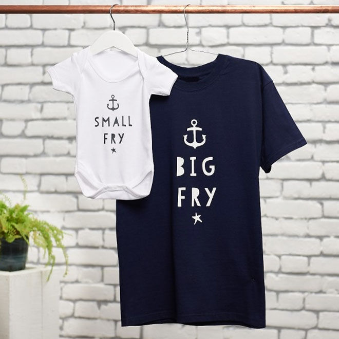 Big fry, small fry matching outfits for Father's Day