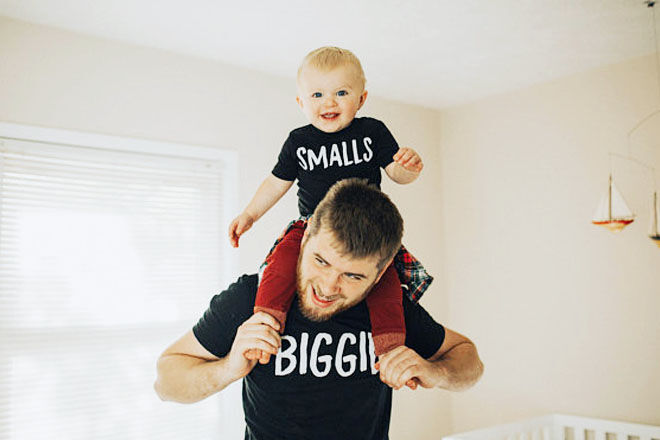 Biggie Smalls, dad and baby matching tees