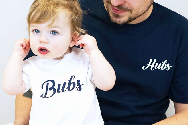 Bubs and hubs matchy-matchy tee