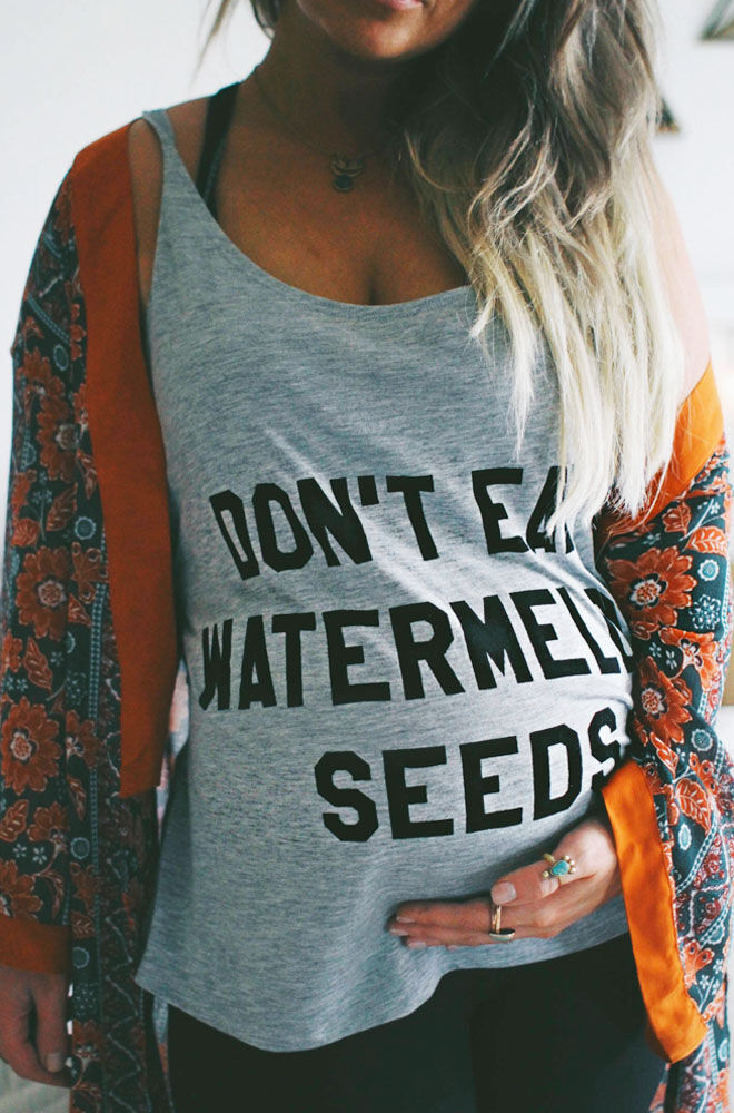 Don't eat watermelon seed maternity tank
