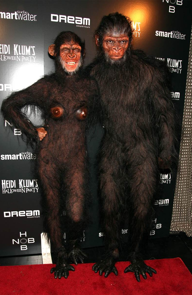 Heidi Klum and Seal as apes