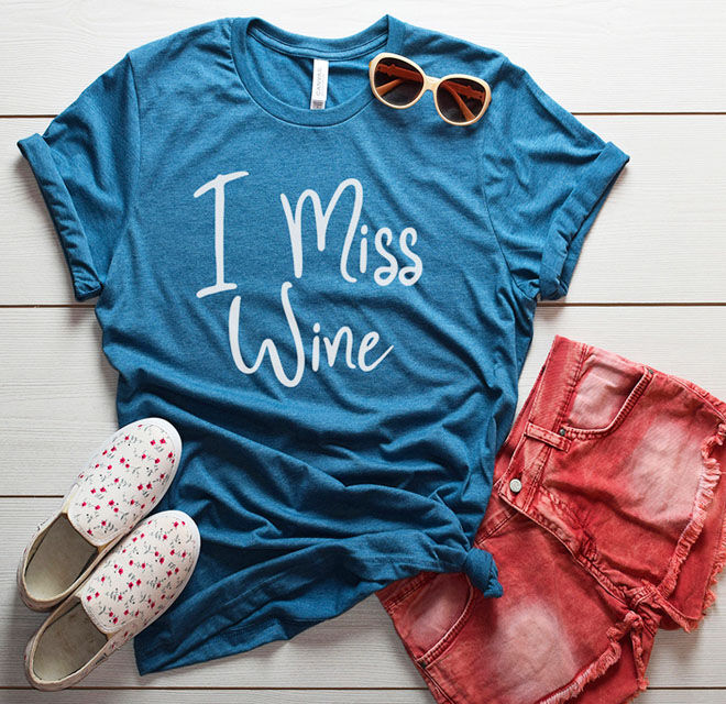 I miss wine maternity t-shirt