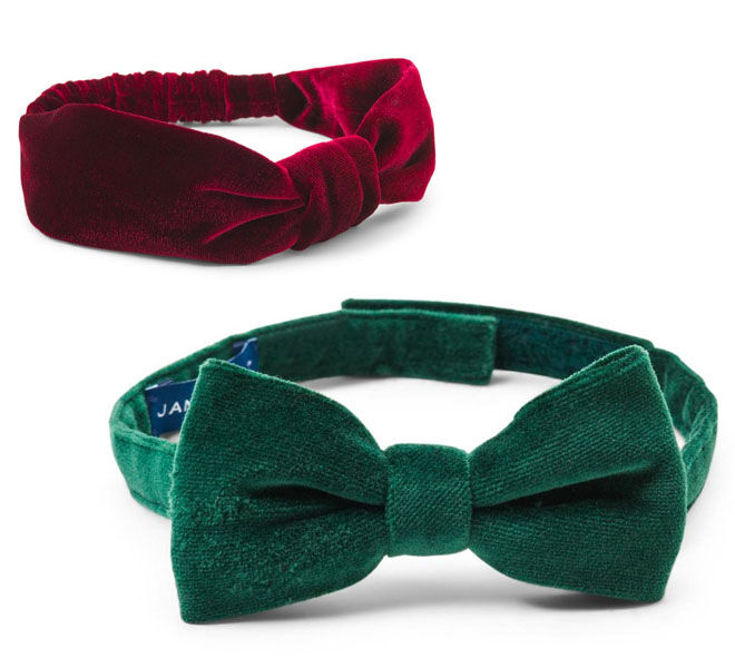 Velvet baby bow and bow tie, Janie & Jack