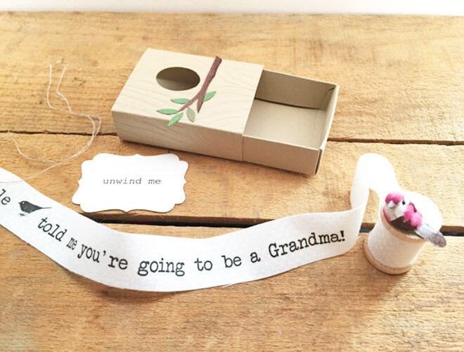 Little birdie pregnancy announcement for grandparents