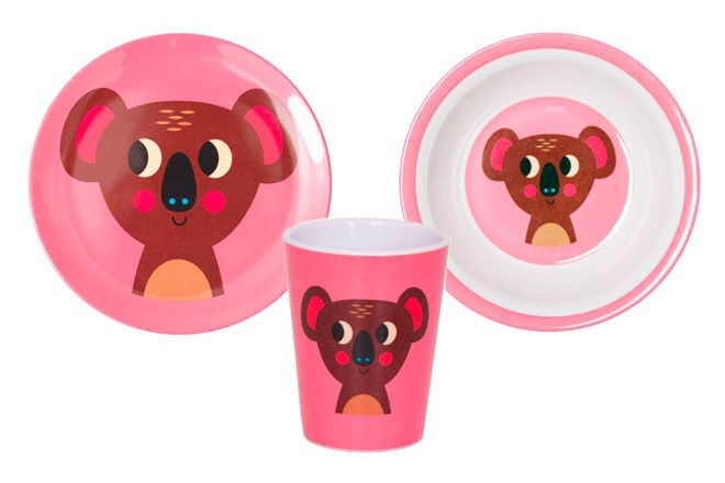 OMM Design Koala Melamine Plate, Cup and Bowl