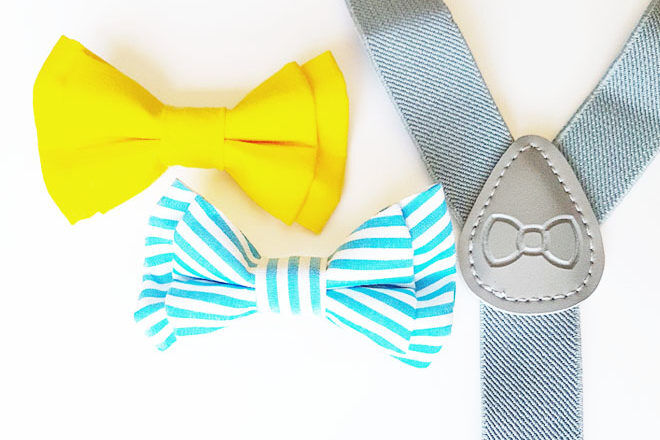 Baby bow tie and suspender set, Oh Boy