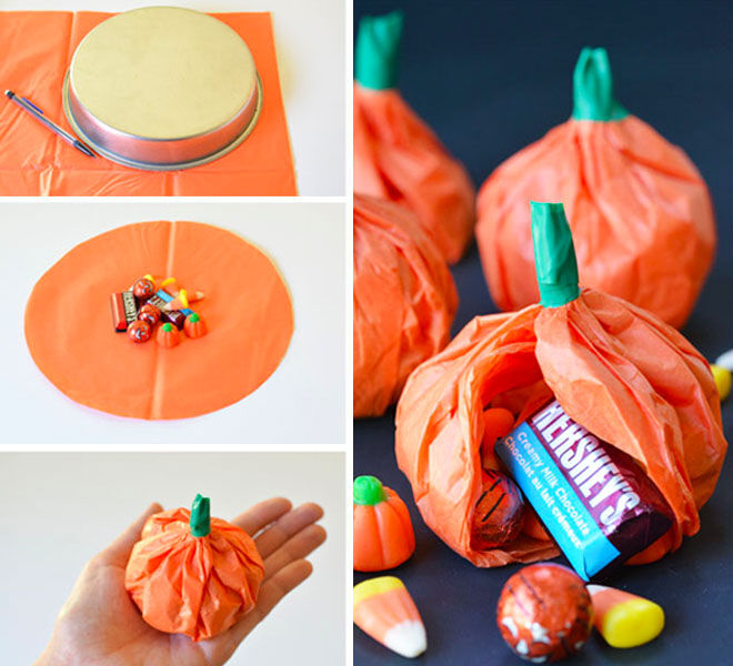 DIY paper pumpkin for Halloween