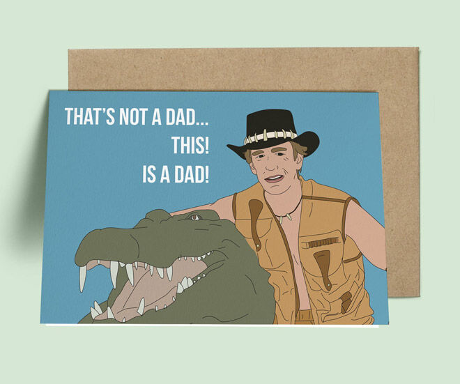 Croc Dundee father's day card