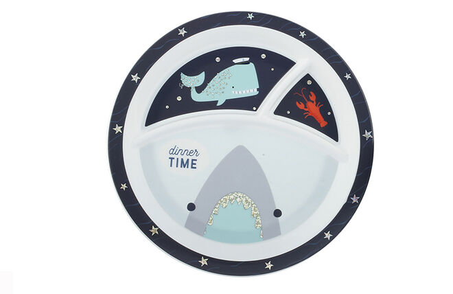 Shark themed divided plate