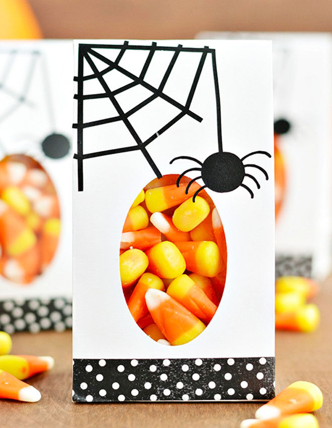 Halloween spider web lolly bags