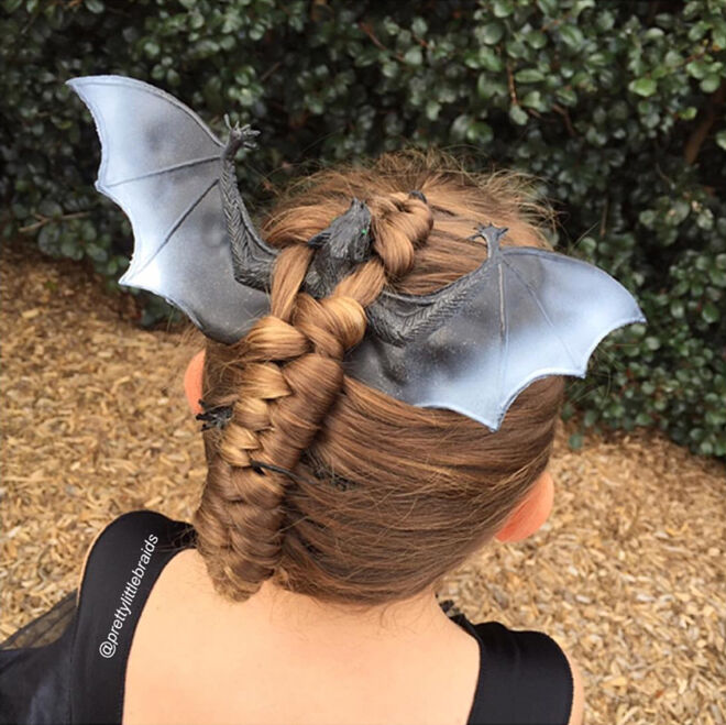 halloween hair bat braid