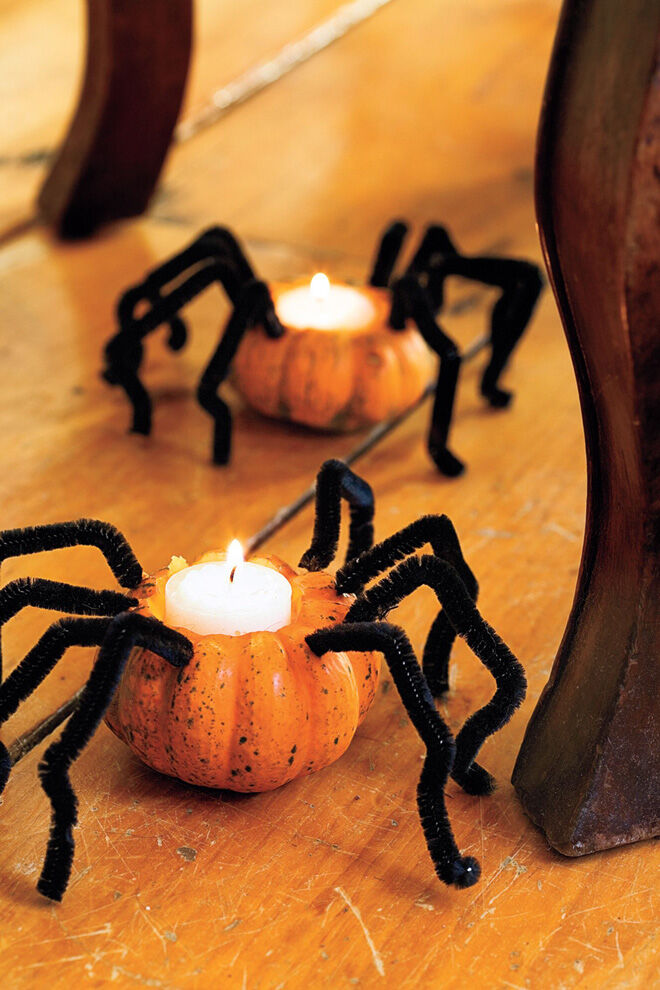 halloween decoration mini pumpkin spider