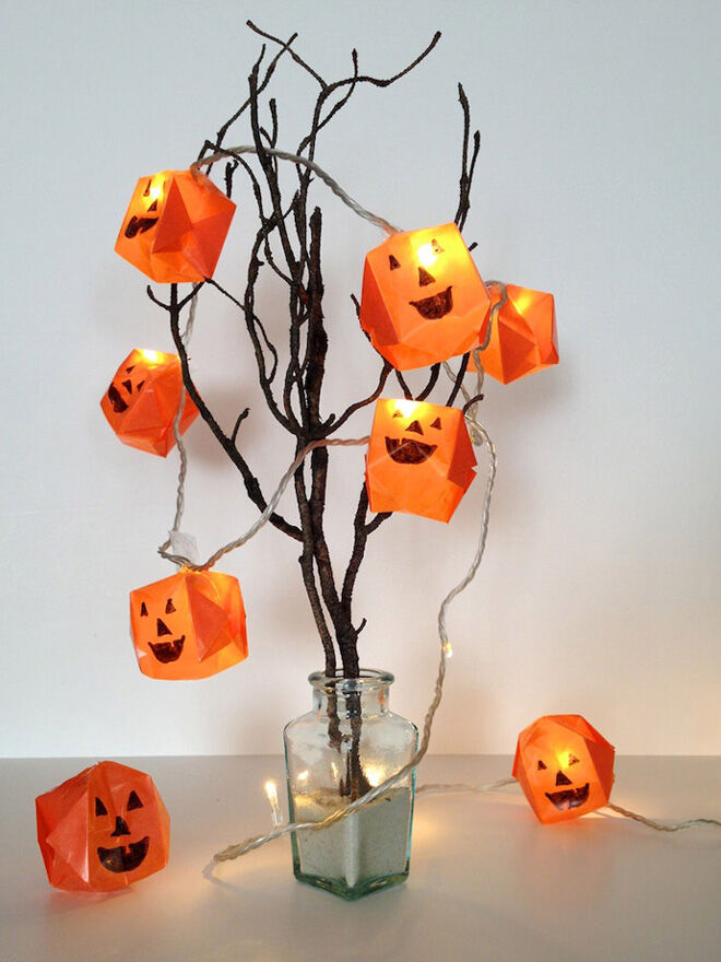 origami pumpkin tree halloween decoration