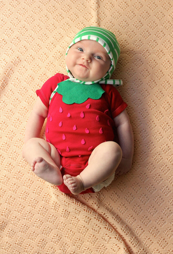 Newborn strawberry hot sale costume