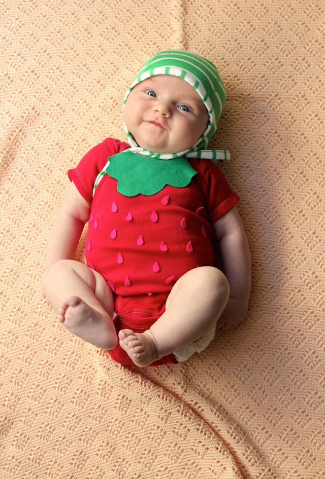 Halloween costume baby strawberry