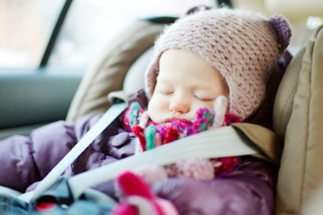 Baby asleep in car