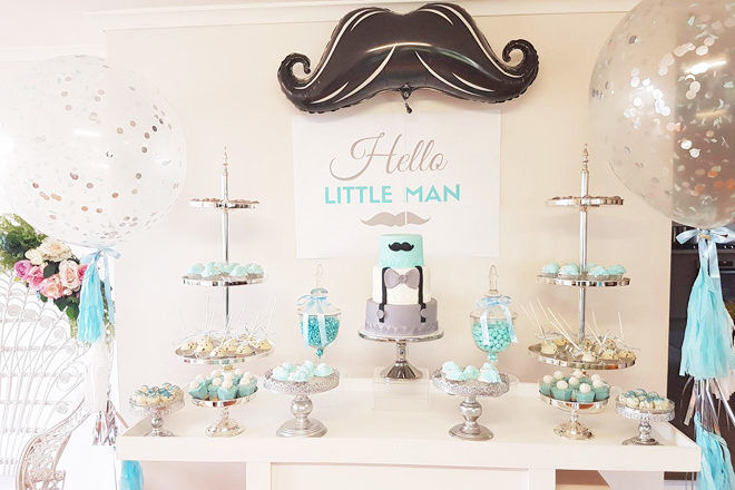 Hello Little Man baby shower theme