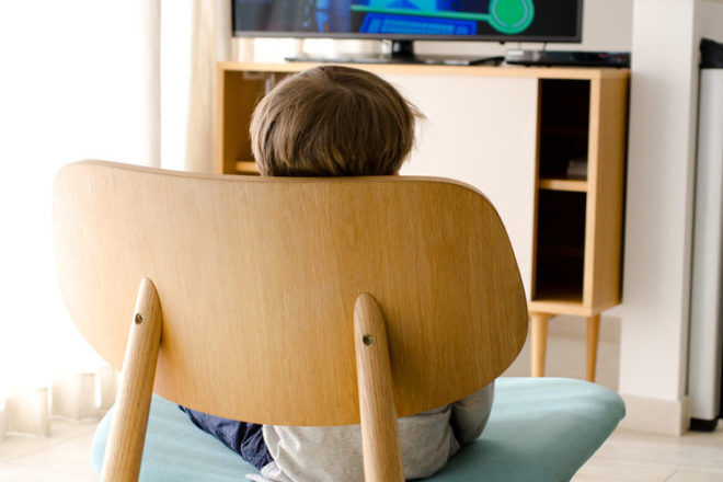 Watching the tv is one way to keep your toddler entertained while you feed your newborn baby