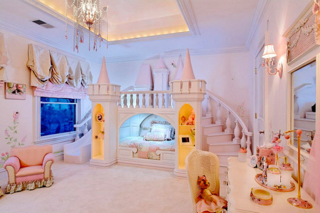 Princess bedroom with castle