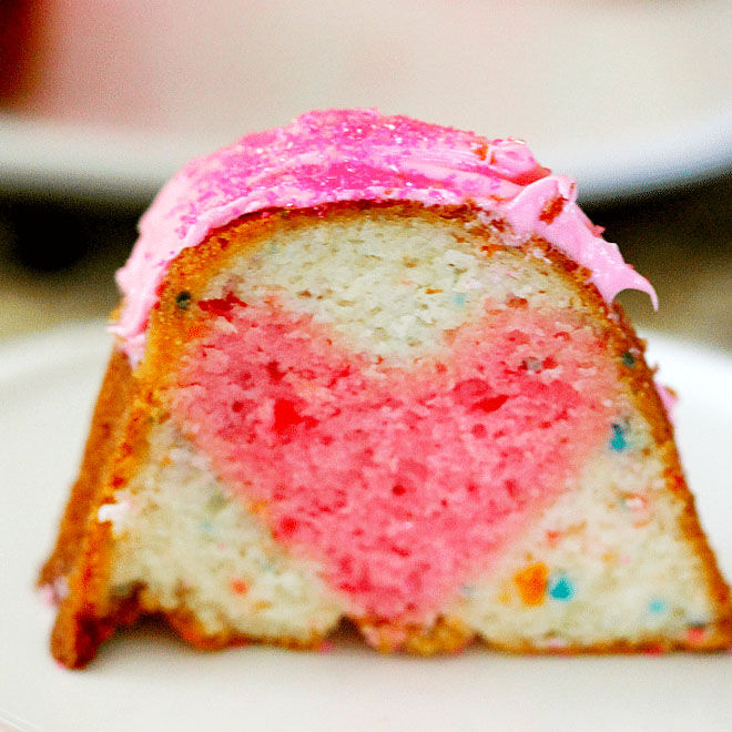 Love gender reveal cake