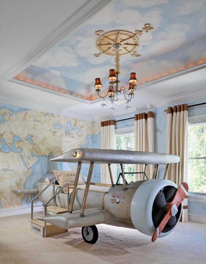 Aeroplane inspired child's bedroom