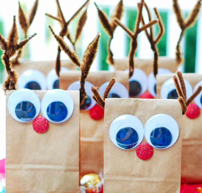 DIY Reindeer Christmas treat bags