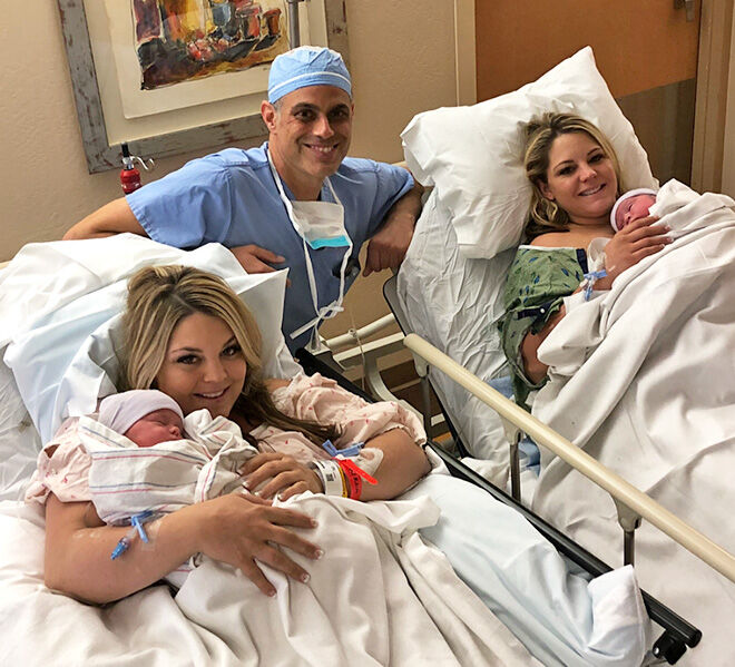 Twins have c-sections on the same day