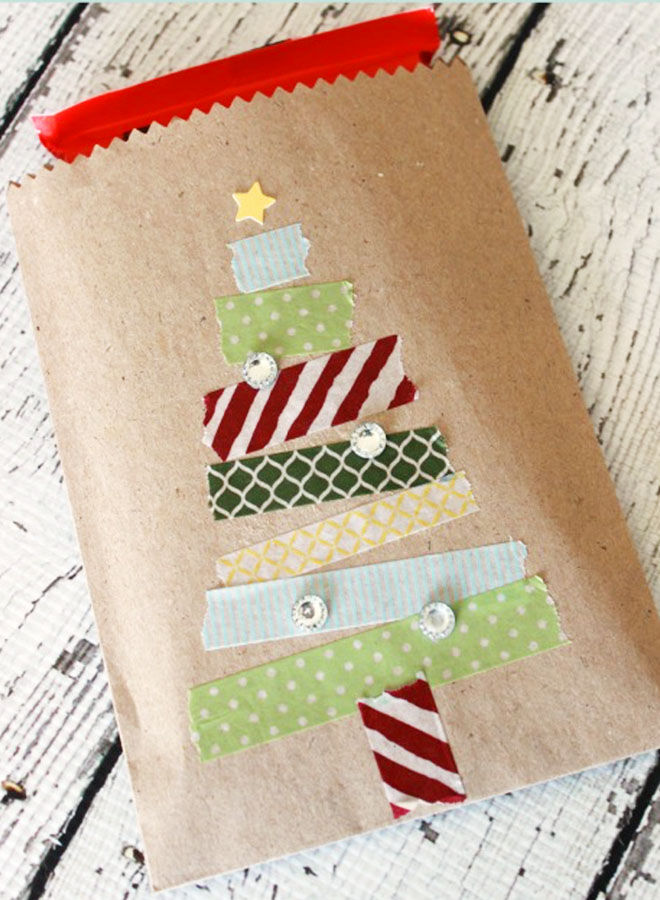 Washi tape Christmas treat bag