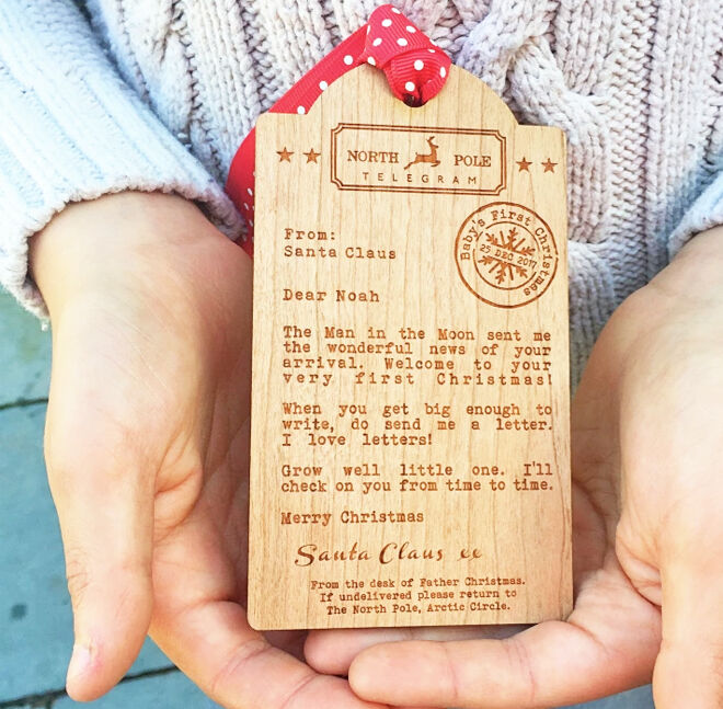 Wooden letter from Santa 