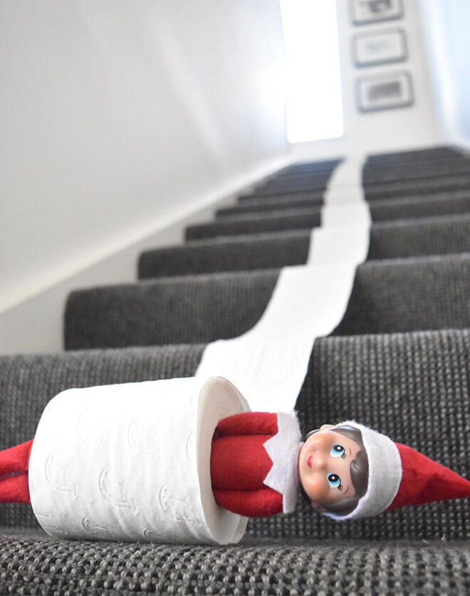 Elf on the Shelf ideas toilet roll