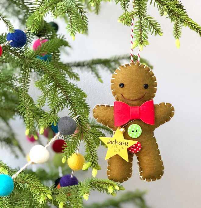 Gingerbread man first Christmas ornament