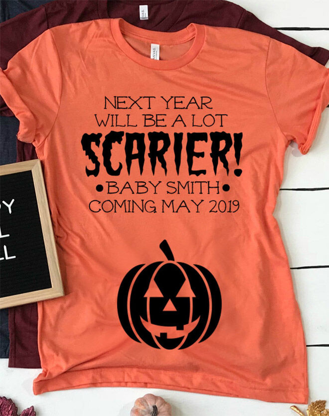 Halloween pregnancy reveal tshirt