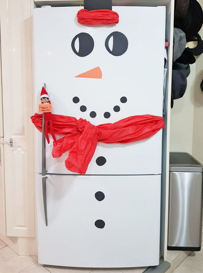 Elf on the Shelf fridge