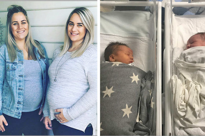Twins give birth within hours of each other