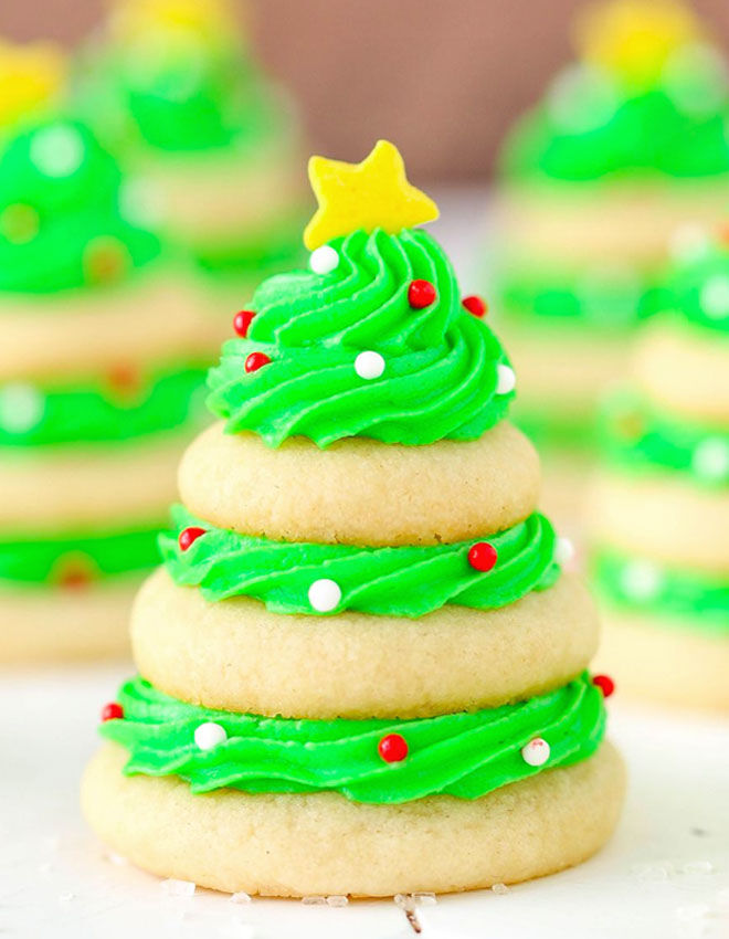 Christmas tree cookie stack