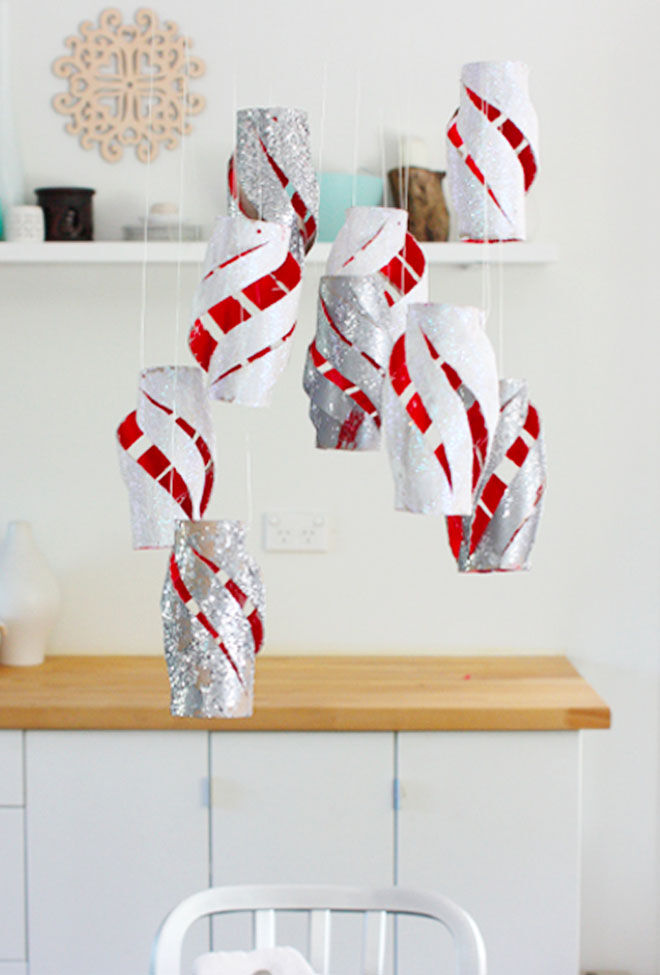 Toilet roll table centrepiece for Christmas