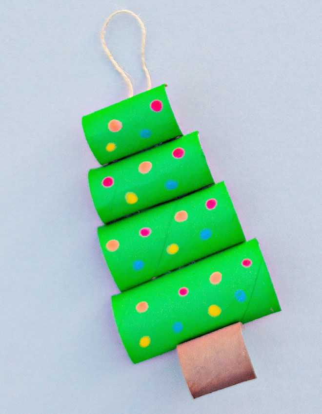 Christmas tree toilet roll craft