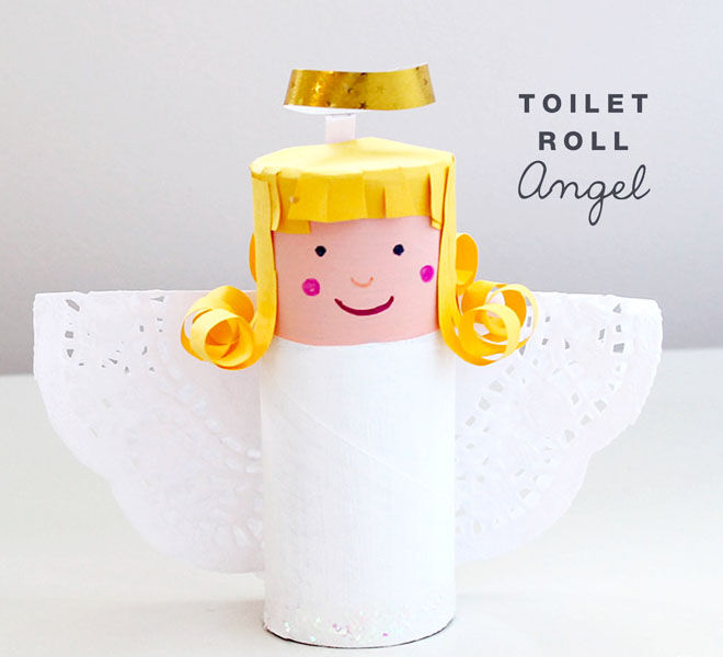 Christmas angel toilet roll craft