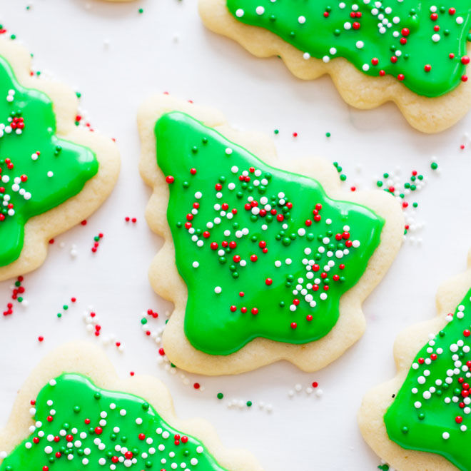 Iced Christmas tree Christmas cookies