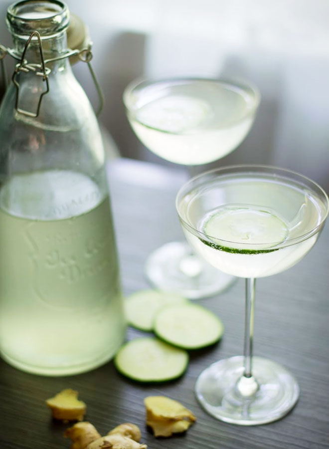 Cucumber Ginger mocktail for New Years