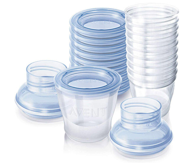 Breast milk storage cups