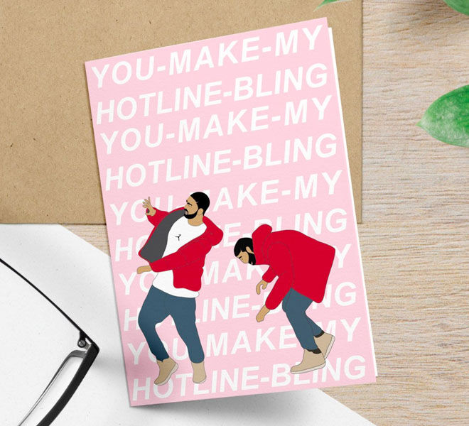 Funny Drake Valentine's Day Card by Greet Yoself