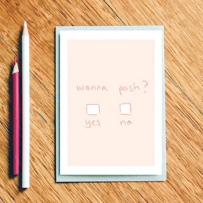 Wanna Pash? Valentine's Day Card by Milk & Cookies