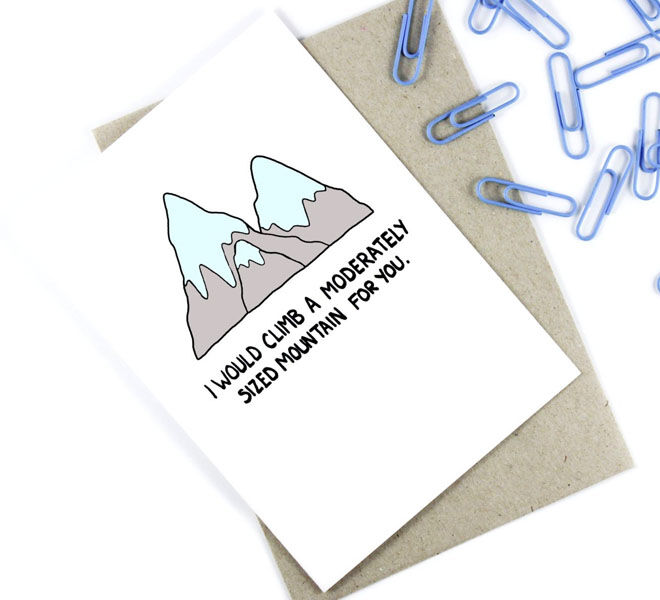 I'd Climb Mountains Valentine's Day Card by Post Love Designs