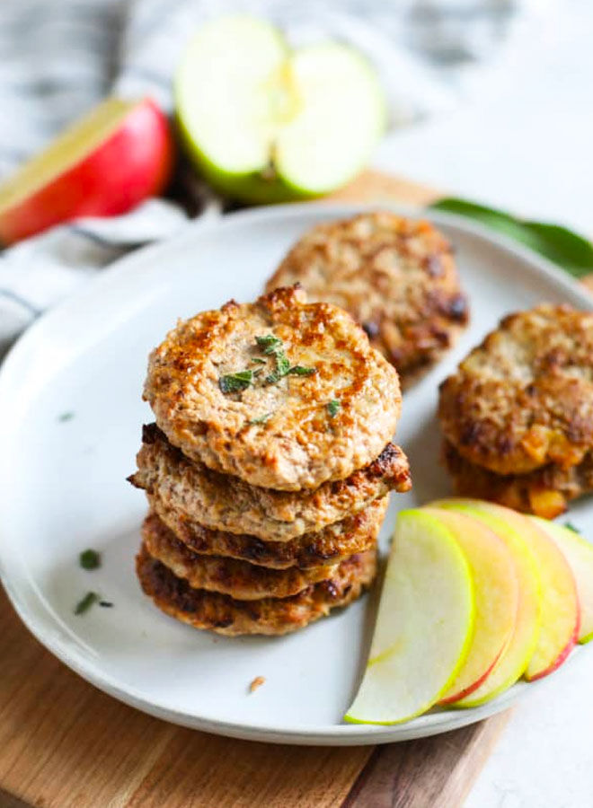 Turkey and apple sausage patties for the lunch box