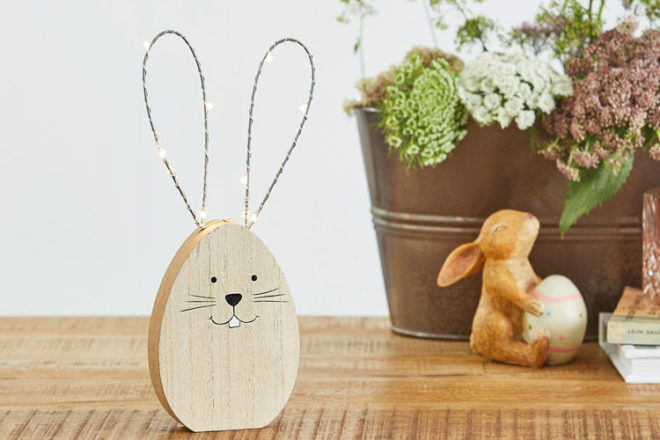 Wooden rabbit with LED ears, Bed Bath N' Table