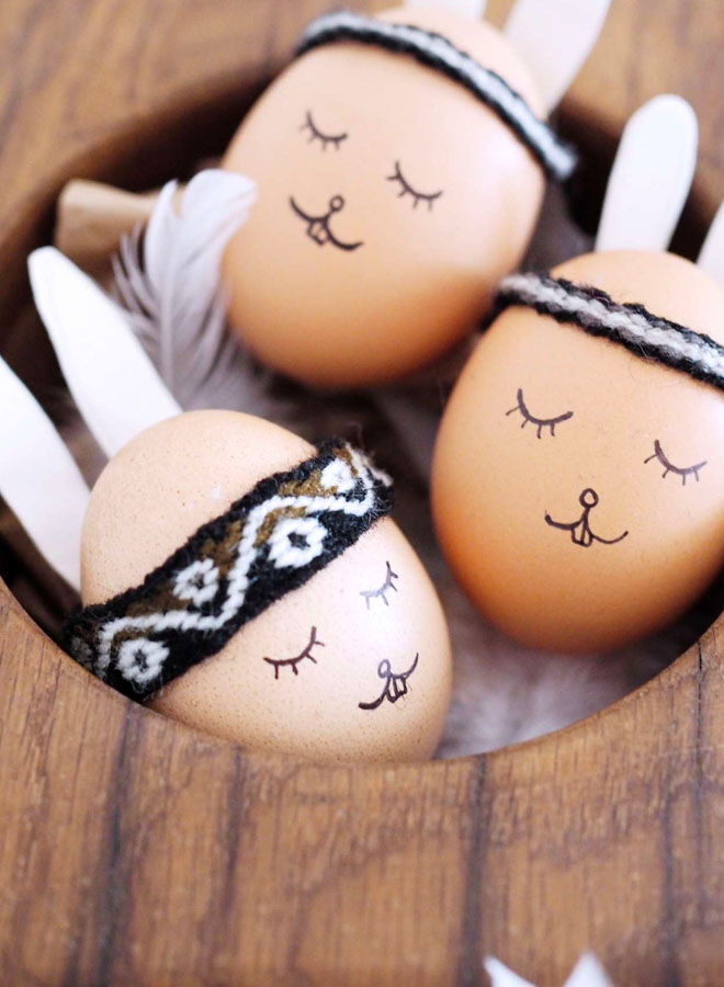 Boho Easter egg decorating idea