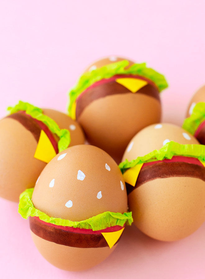 Burger Easter egg decorating idea