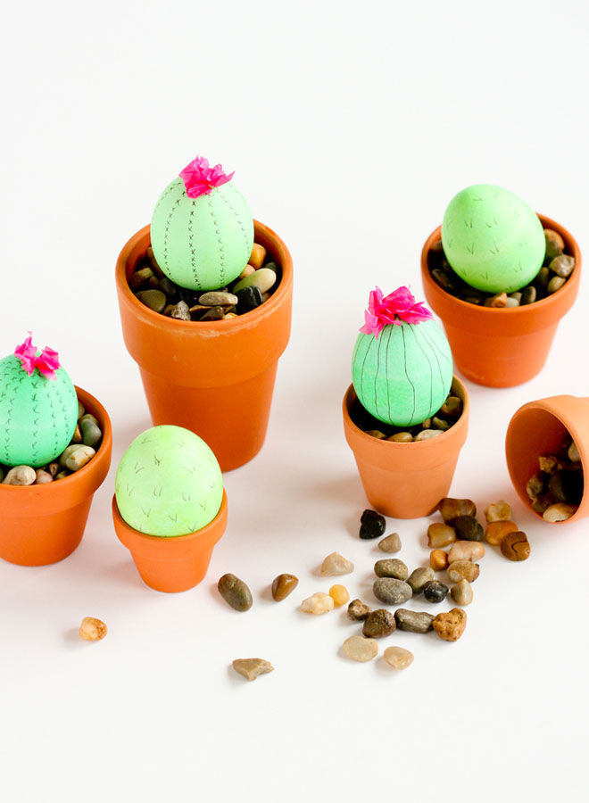Cactus Easter egg decorating idea