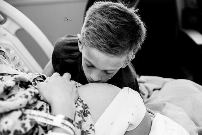 Brother waiting for birth photo